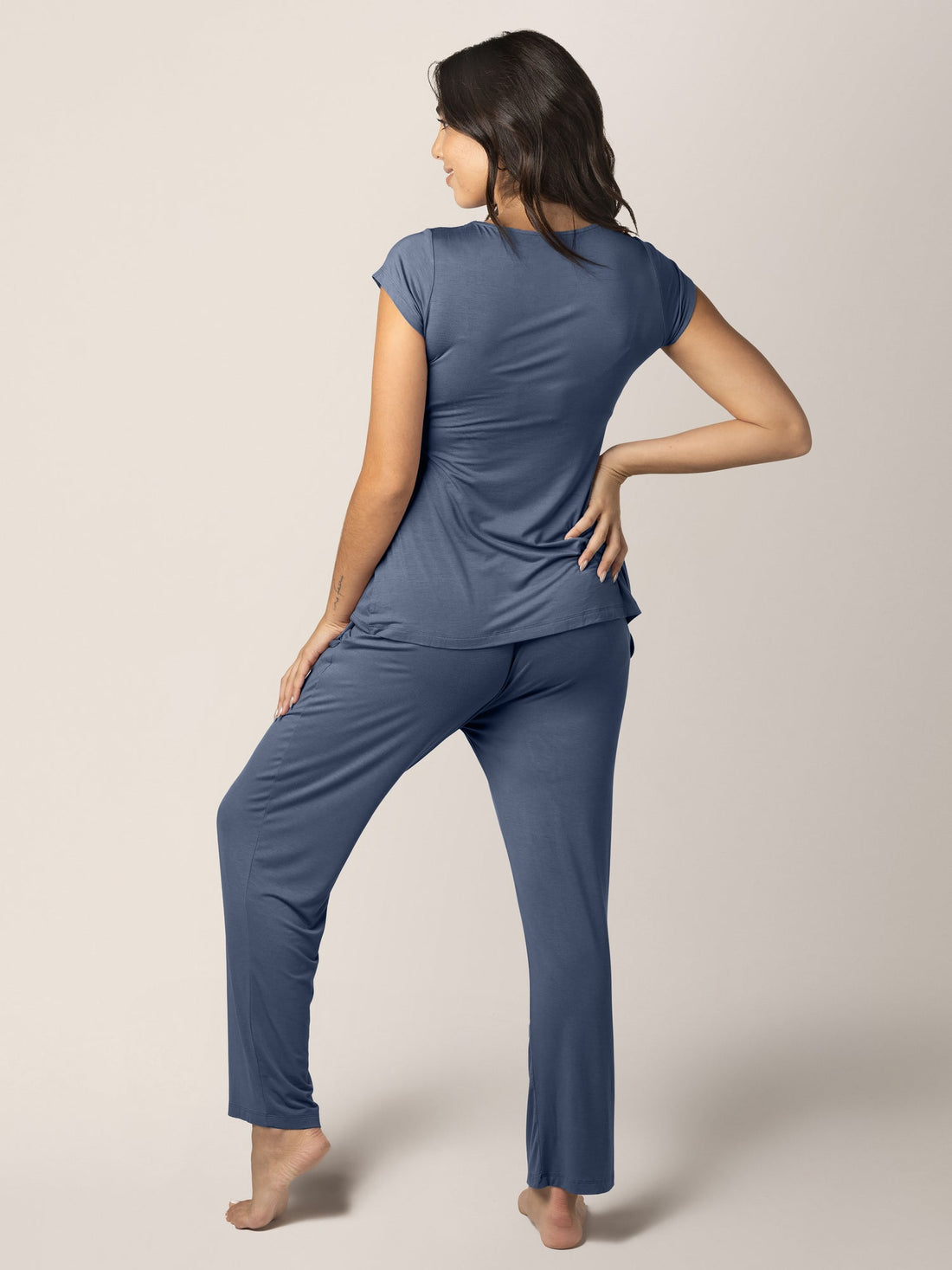 Davy Maternity & Nursing Pajama Set | Slate Blue