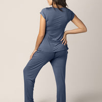 Davy Maternity & Nursing Pajama Set | Slate Blue