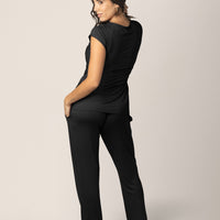 Davy Maternity & Nursing Pajama Set | Black