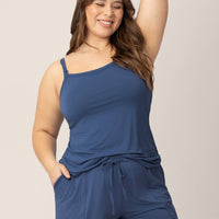 Bamboo Lounge Around Nursing Tank | Slate Blue