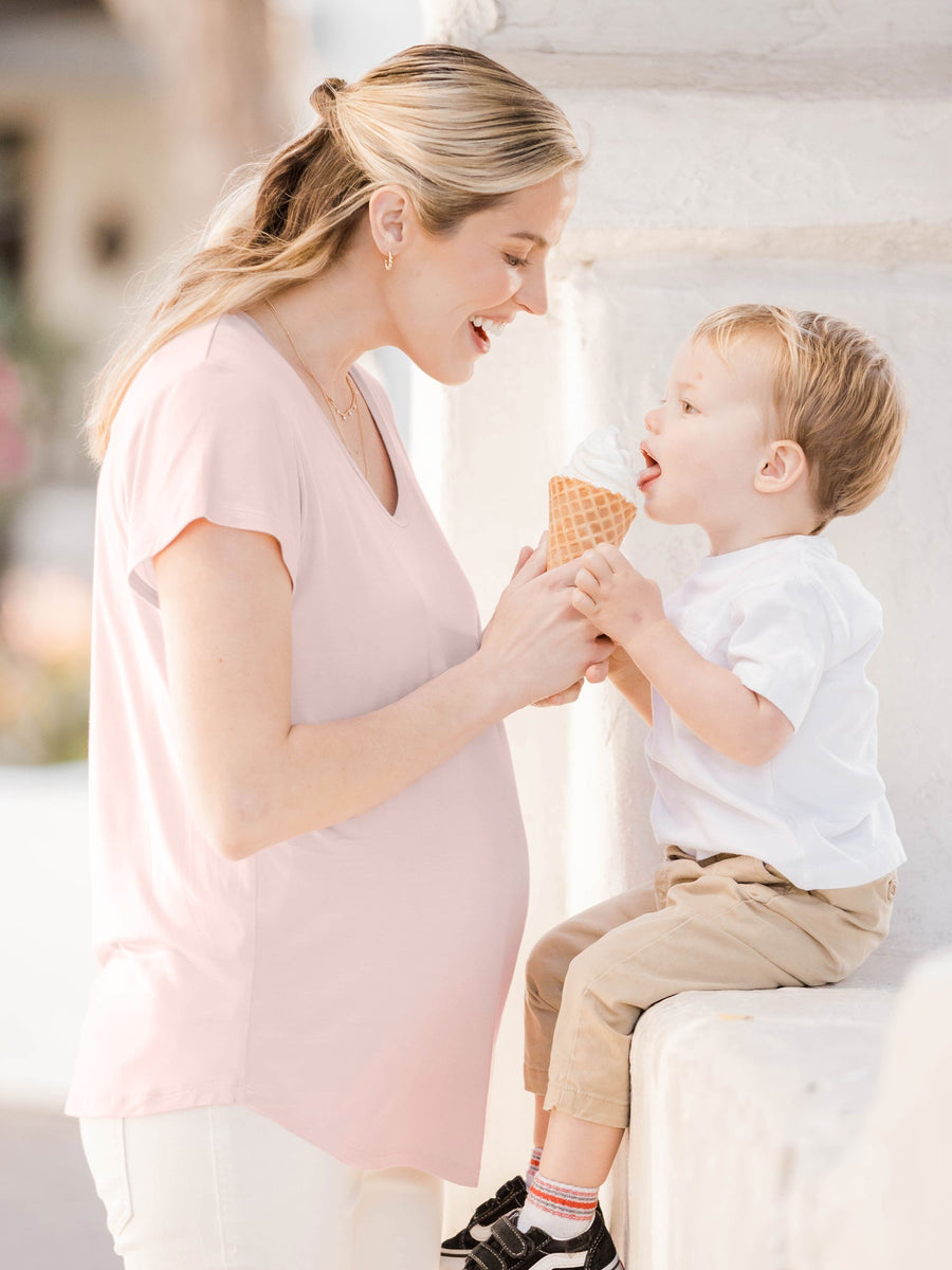 Everyday Maternity & Nursing T-shirt | Dusty Pink