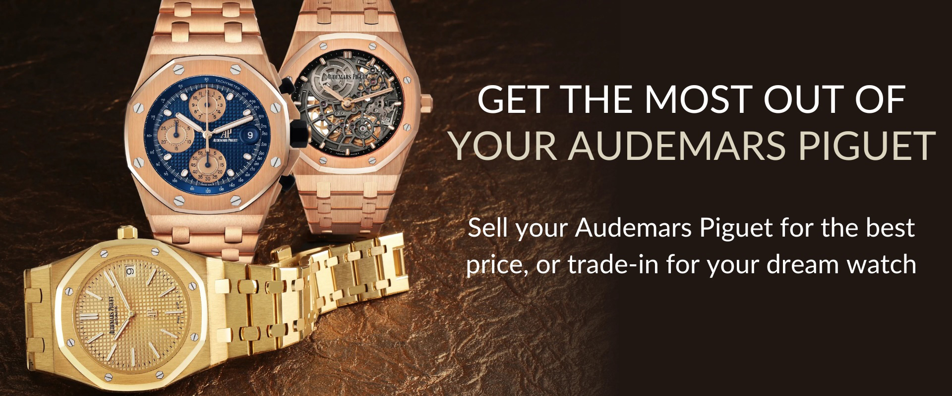 Photo showing three Audemars Piguet watches