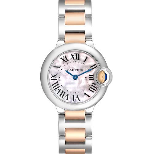 Photo of Cartier Ballon Bleu 28 Steel Rose Gold Pink MOP Ladies Watch W6920034