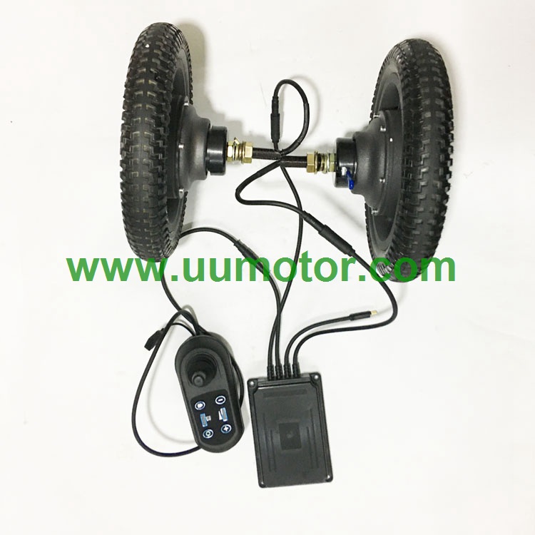 dual drive 24v 200w 12 inch electric wheelchair kit