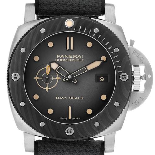Photo of Panerai Submersible Navy SEALs Titanium Mens Watch PAM01669 Box Card