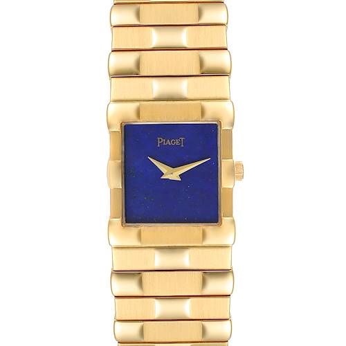The image shows a frontal view of the Piaget 81301 C581 Men's Yellow Gold Blue Dial 81301 C581 Men's Yellow Gold Blue Dial 81301 Yellow Gold Blue Lapis Lazuli Stone Dial Men's Watch.