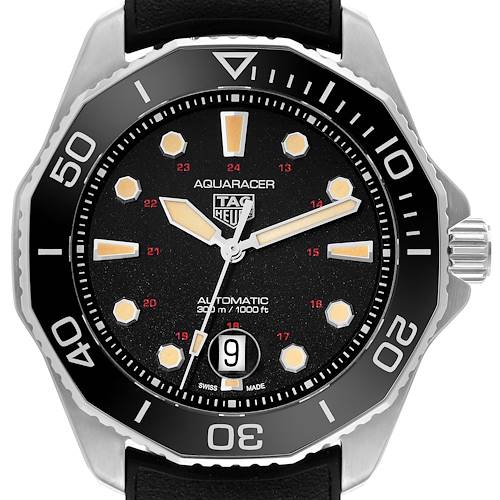 The image shows a front view of a Tag Heuer Aquaracer WBP208C.FT6201 Men's Titanium Black Dial WBP208C.FT6201 Men's Titanium Black Dial watch, highlighting its dial, bezel, hands, and date display.