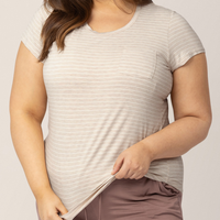 Everyday Maternity & Nursing T-shirt | Oatmeal Stripe